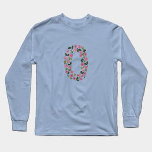 Floral Monogram Letter O Long Sleeve T-Shirt